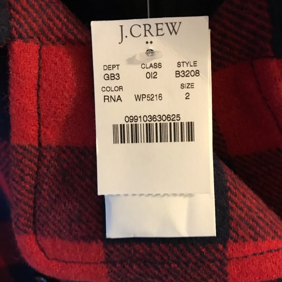 NWT J. Crew Plaid Wool Peacoat - Picture 4 of 4
